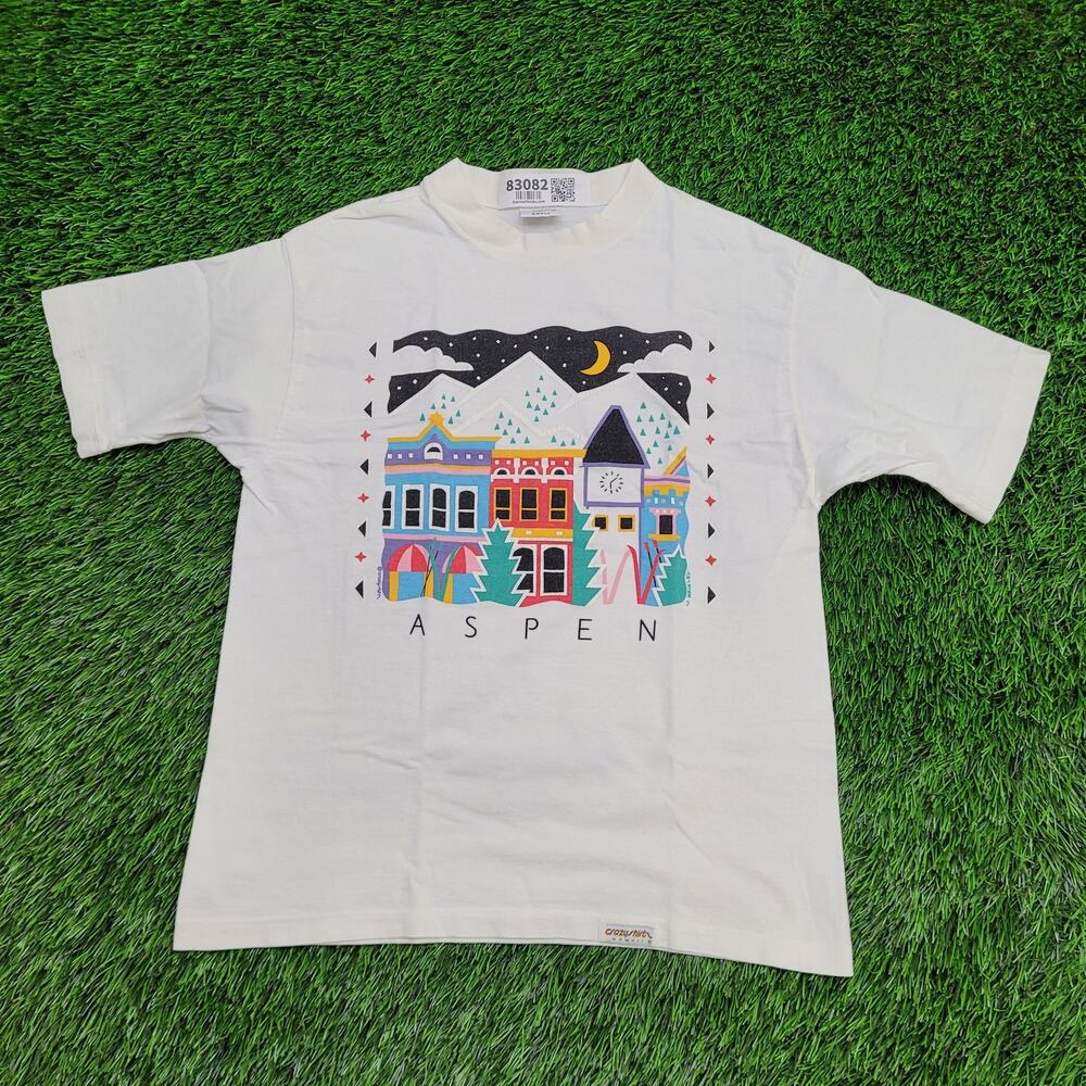 Vintage Aspen Colorado Shirt Womens Small 17x22 Crazy-Shirts